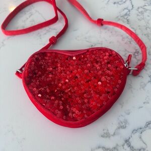 Sparkling Red Heart Crossbody Bag for Kids